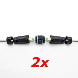 PACK DE 2 - CAT6 CAT5e femelle blindée en ligne RJ45 coupleur câble extérieur étanche - Photo 1/4