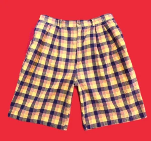PALMETTOS ... Vintage Plaid Cotton Shorts ... Yellow & Blue … Size 12 - Picture 1 of 11