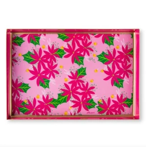 Jaye’s Studio +Giddy Paperie Oliver Tray Preppy Poinsettias Design-$78 MSRP - Picture 1 of 18
