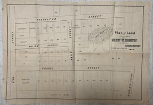 ANTIQUE 1864 NEWBURYPORT MASSACHUSETTS TOWN BLOCK MAP - RARE MOULTON FAMILY SALE - Picture 1 of 9