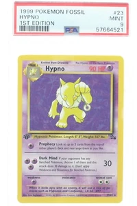 PSA 9 MINT 1999 Pokémon Fossil Set #23 Hypno 1st Edition !!! - Picture 1 of 4