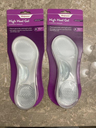 2 Pair Walgreens Women's High Heel Gel Cushion Insoles Size 5-11 ...