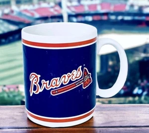 ATLANTA BRAVES MLB Baseball Team Logo Red Blue Papel Collectible Coffee Mug - Picture 1 of 6