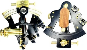 4" KELVIN & HUGHES 1917 Black Powder Coating Brass Sextant Functional Sextant - Picture 1 of 6