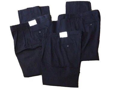 Men’s * NEW * Dress/Uniform Pilot Black Pleated Wool Slacks 36 Long Unhemmed - Image 1 of 4