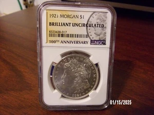 BU 1921 Uncirculated Morgan Silver Dollar NGC 2021 100th Anniversary *1190 - Picture 1 of 2