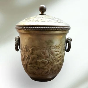 DE COLECCIÓN NADER LATÓN COBRE CUBO DE HIELO OLLA DE TEHERÁN MARTILLADA A MANO-دلو ثلج من النحاس - Imagen 1 de 3