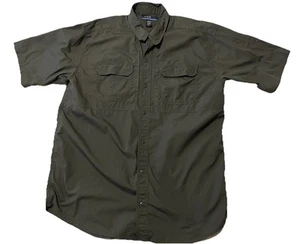 LAPG Button Down Mens Extra Large Green Tactical Shirt Utility Short Sleeve - Picture 1 of 3