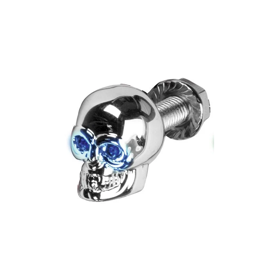 Tornillos de matrícula iluminados para disco duro - Calavera - Cromo/Azul H040079CL77 Foto 1 de 1