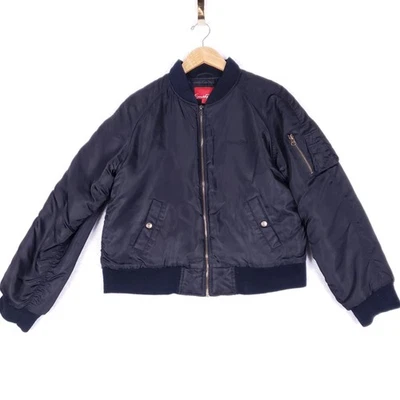 Chaqueta Bomber Southpole Grande Negra Acolchada Forrada Nylon Cremallera Ropa de Calle Foto 1 de 4