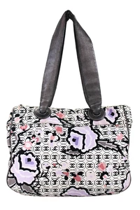 Chanel Womens Canvas CC Floral Print Shoulder Tote Handbag White - Picture 1 of 19