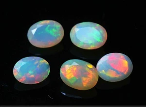 Opal Edelstein - Natur Äthiopischer Opal Ovalschliff facettiert Welo Feueropa... - Bild 1 von 4