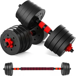 20KG DUMBBELLS PAIR OF WEIGHTS BARBELL DUMBBELL BODY BUILDING SET FITNESS GIFT - Picture 1 of 9