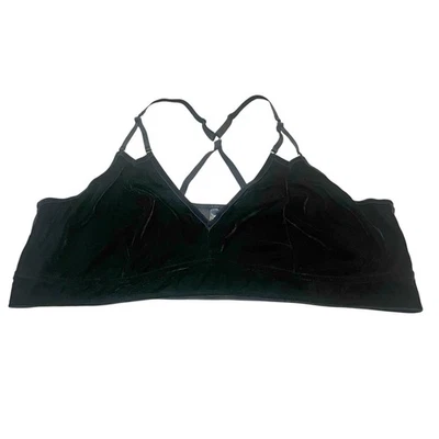 Torrid Velour Mesh Bralette 5X Cross Back Wireless Adjustable V Neck Pullover - Image 1 of 4