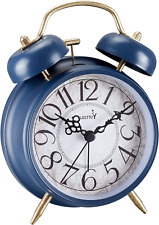 FLOITTUY Loud Alarm for Deep Sleepers 4'' Retro Twin Bell Alarm Clock with Backl