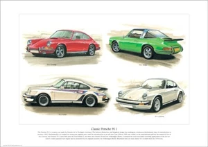 KLASSIKER PORSCHE 911 Fine Art Print DIN A3 - Touring Targa Turbo Carrera Bilder - Bild 1 von 1