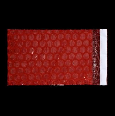 105 PCS Red Anti Static Bubble Plastic Packing Pouch Bag 4" x 6"_105 x 155+25mm - Image 1 of 4