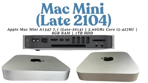 |Apple Mac Mini A1347 7 Late-2014 | 2.60GHz Core i5-4278U | 8GB RAM  1TB HD| - Picture 1 of 10