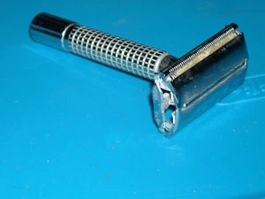 vintage unbranded screw open razor blade shaver silver metal 3 3/8" safety  - Picture 1 of 3