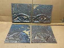 4 pc Lot 12" x 12" Antique Ceiling Tin Metal Reclaimed Salvage Art Craft