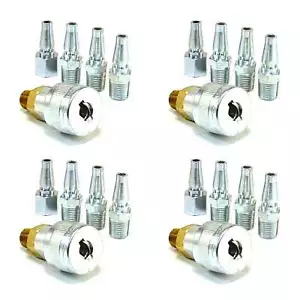 Schrader - Twist Lock Quick Coupler Air Hose Connector Fittings 1/4 NPT Plug Kit - Picture 1 of 5