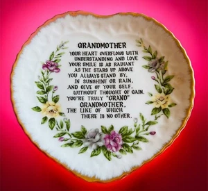 Herzförmige GROSSMUTTER Plakette herzerwärmendes Gedicht an Großmutter Vintage - Bild 1 von 4