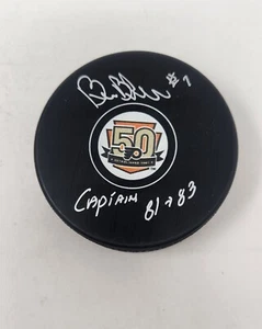 Bill Barber Philadelphia Flyers 50th signed handsigniert Puck Auto Captain 81-83 - Bild 1 von 2