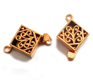 5 PCS 28X19X7MM SOLID COPPER BALI BOX CLASP 1 STRAND ANTIQUE COPPER 554 - Picture 1 of 3