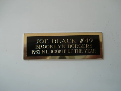 Joe Black Baseball Card Plaque Nameplate Brooklyn Dodgers 1" X 3" Cover