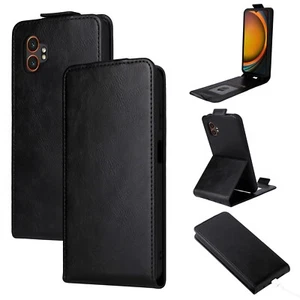 Vertical UP Down Flip Leather card slots Stand Case For Samsung XCover7 Pro 5G - Picture 1 of 28
