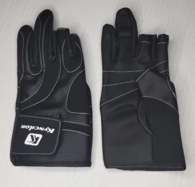 Guantes de pesca antideslizantes impermeables talla M corte exterior 3 dedos medio dedos Foto 1 de 2