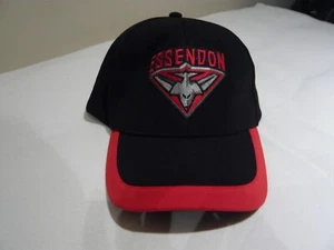 Essendon AFL adjustable baseball cap snapback Black 100% Cotton New - Foto 1 di 5