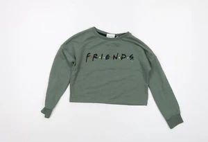 Friends Girls Green Cotton Pullover Sweatshirt Size 9-10 Years Pullover - Picture 1 of 10