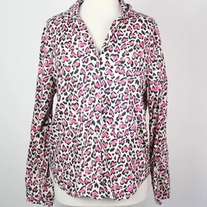 Camisa para mujer Victoria's Secret mediana rosa corazón estampado con botones con botones con estampado - Imagen 1 de 5
