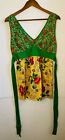 Vintage 2000s Y2K Forever 21 Large Sleeveless Multicolor Floral Tank w/Tie