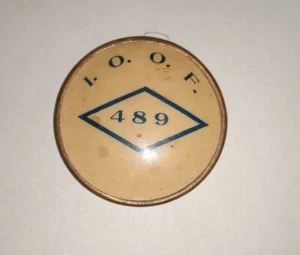 Vintage Antik Odd Fellow IOOF 489 Abzeichen Knopf. - Bild 1 von 3