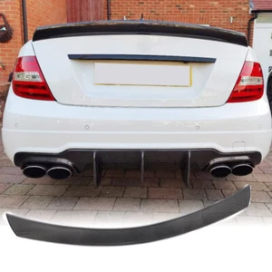 Für Mercedes W204 C204 C250 C63 Coupe 08-14 Kohlefaser Heck Kofferraum Spoiler - Bild 1 von 12