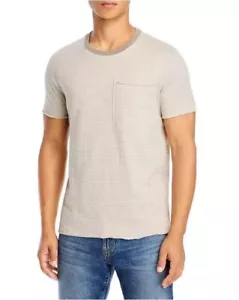 ATM Anthony Thomas Melillo Men's L Cotton Striped Pocket Tee Shirt Wheat Beige - Picture 1 of 14