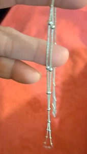 34" Silver Tone Necklace With Small Balls As Accents - Picture 1 of 3