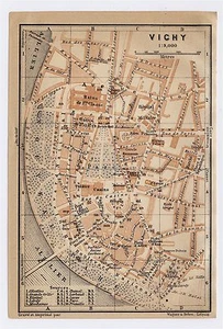 Mapa antiguo de la ciudad de Vichy/Auvernia/Francia 1914 - Imagen 1 de 3