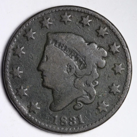 1831 Coronet Head Large Cent CHOICE VG E289 UB Cover