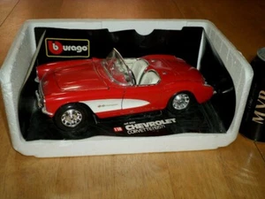 1957 CHEVROLET CORVETTE [BBURAGO TOY] DIE CAST METAL FACTORY BUILT CAR TOY, 1:18 - Picture 1 of 8