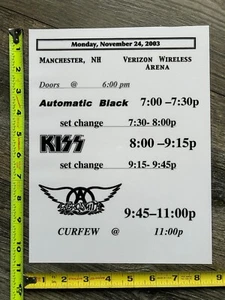 Kiss Konzert Backstage Schild New Hampshire 2003 Spielplan Vintage Kiss Aerosmith - Bild 1 von 2