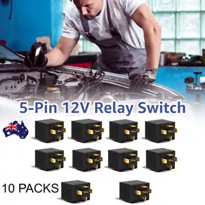 10 Pack Car SPDT Automotive Waterproof Relay 5 Pin 5 Wires Harness 40 Amp DC 12V - Picture 1 of 8