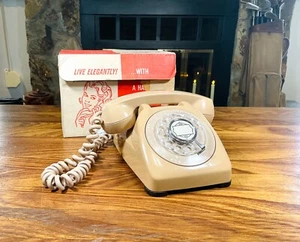 Vintage działający automatyczny elektryczny telefon obrotowy, telefon stacjonarny, IOB - Zdjęcie 1 z 9
