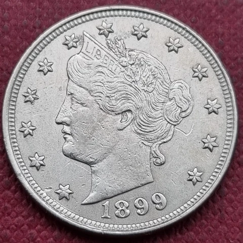 1899 Liberty Head Nickel 5c Higher Grade XF - AU #60587 Cover