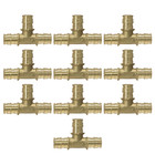 10 Pack XFITTING 1/2" PEX-A Expansion Tee, F1960 Tee, Lead Free Brass