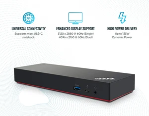 Lenovo 40AN0135US Thunderbolt 3 Dock Gen 2 Dual UHD 4K Display - Thinkpad Dock.. - Picture 1 of 3
