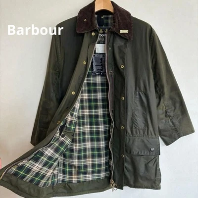 Barbour Bidale Vintage 80s Mod Coat Olive Green Cotton Polyester S Japan - Image 1 of 4