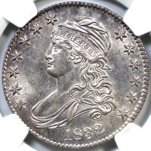 1832 O-111 R-1 NGC MS 62 Capped Bust Silver Half Dollar 50c - Picture 1 of 3